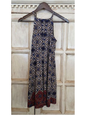 Women's Xhilaration Mini Dress XS Blue Red Patterned